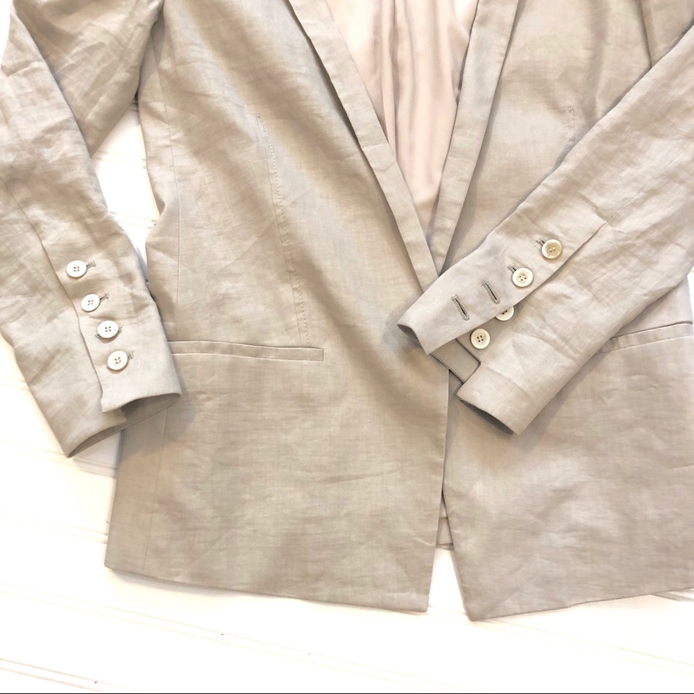 Helmut Lang Linen Blend Beige Women's Blazer - Picture 4 of 8